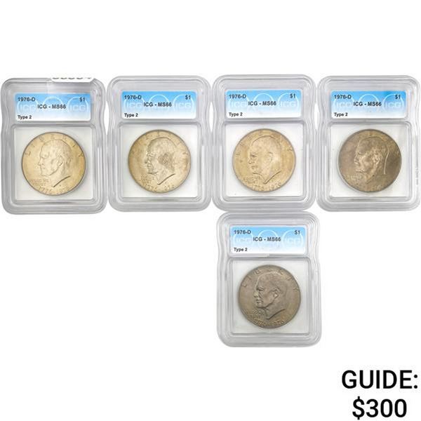 [5] 1976-D Eisenhower Dollar ICG MS66
