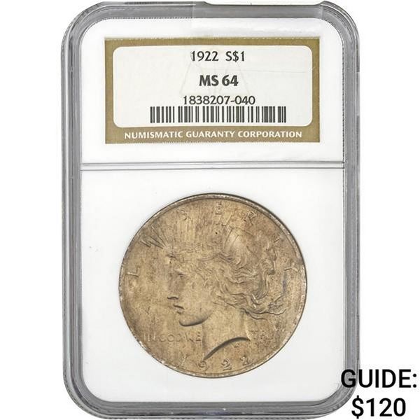 1922 Peace Dollar NGC MS64