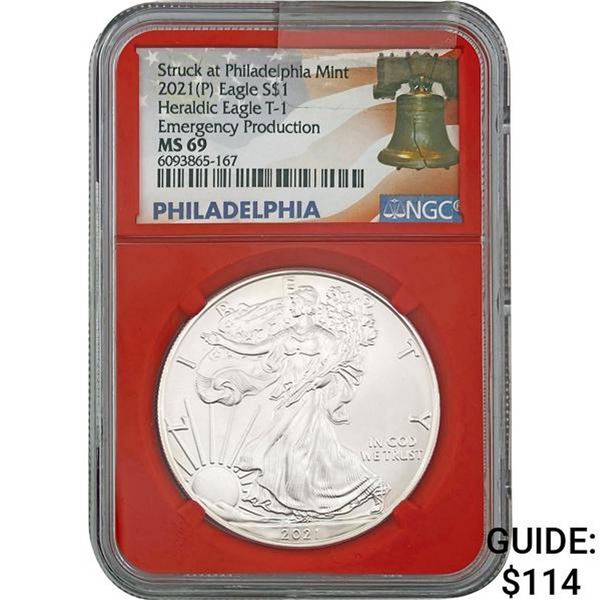 2021(P) Eagle S$1 NGC MS69