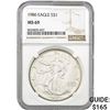 Image 1 : 1986 American Silver Eagle NGC MS69