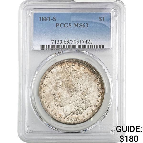 1881-S Morgan Silver Dollar PCGS MS63