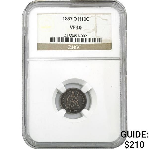 1857-O Seated Half Dime NGC VF30
