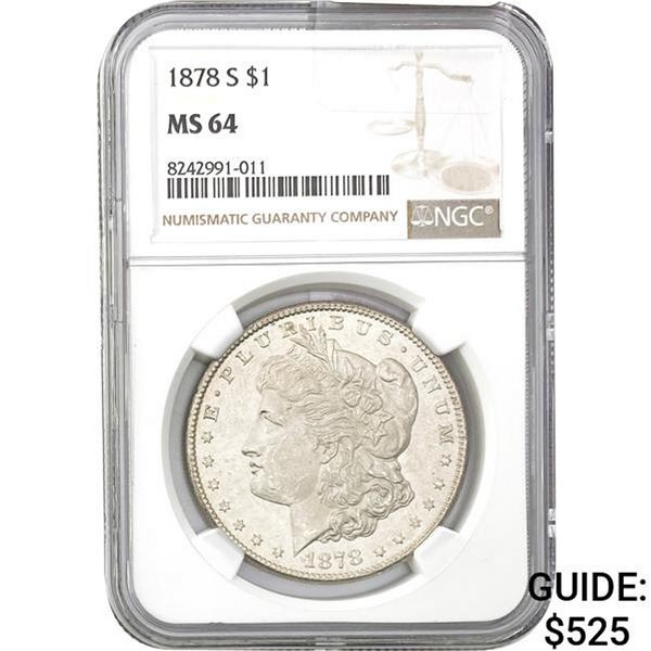 1878-S Morgan Silver Dollar NGC MS64