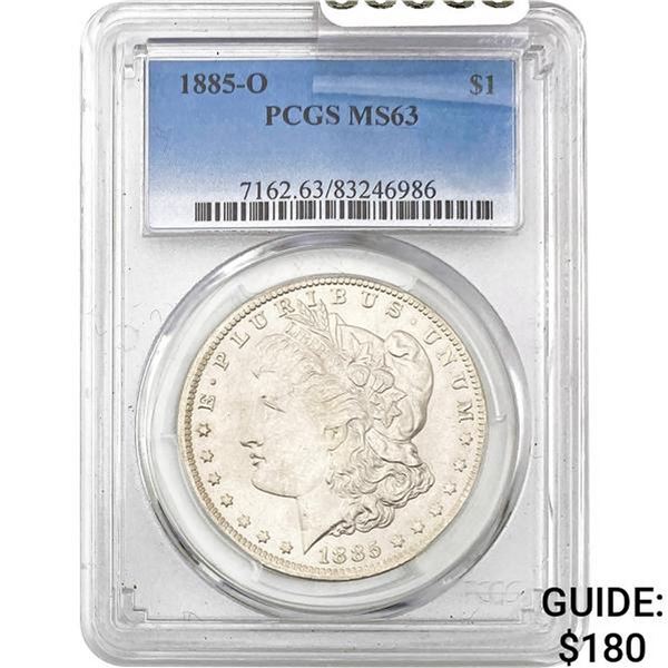 1885-O Morgan Silver Dollar PCGS MS63
