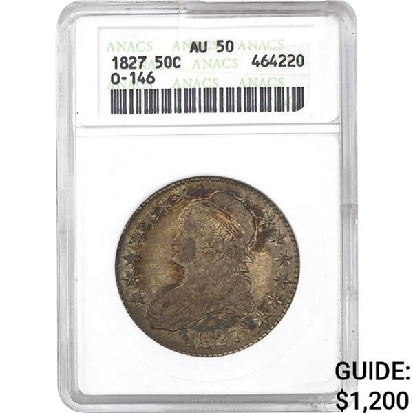 1827 50C Cap Bust Half Dollar ANACS AU50