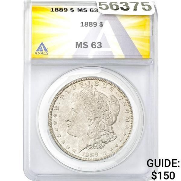 1889 Morgan Silver Dollar ANACS MS63