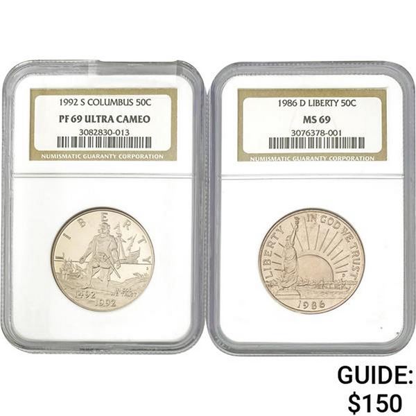 1992-S Columbus 50C NGC PF69 Ultra Cameo