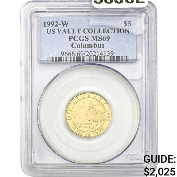 1992-W Columbus Gold $5 PCGS MS69