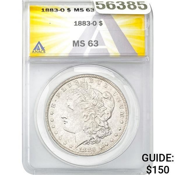 1883-O Morgan Dollar ANACS MS63