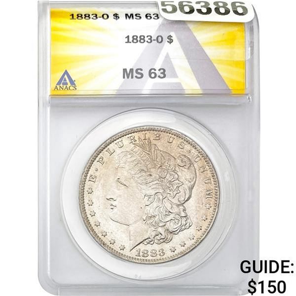 1883-O Morgan Silver Dollar ANACS MS63