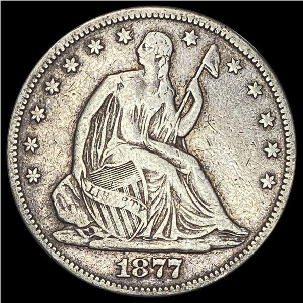 1877 Seated Liberty Half Dollar LIGHTLY CIRCULATED
