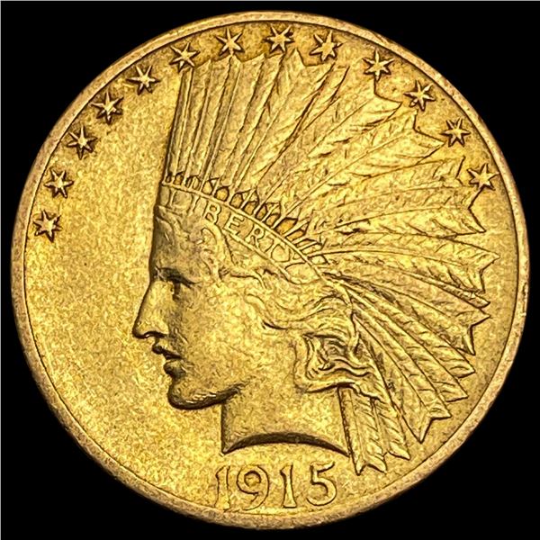 1915 Indian Head Eagle $10 Gold Coin CLOSELY UNCIRCULATED