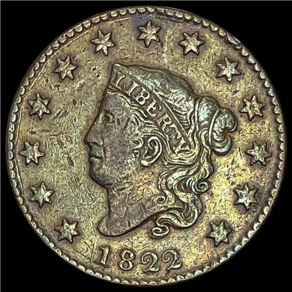 1822 Coronet Head Large Cent LIGHTLY CIRCULATED