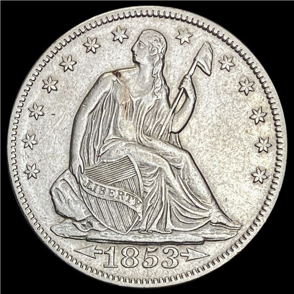1853 Arrows Seated Liberty Half Dollar CLOSELY UNCIRCULATED