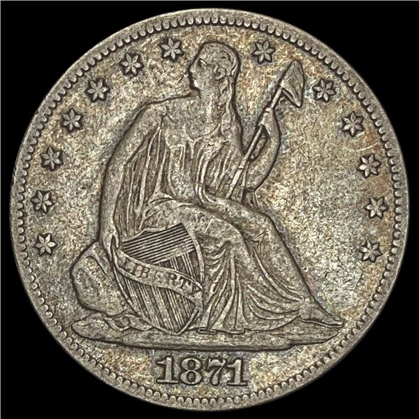1871 Seated Liberty Half Dollar LIGHTLY CIRCULATED