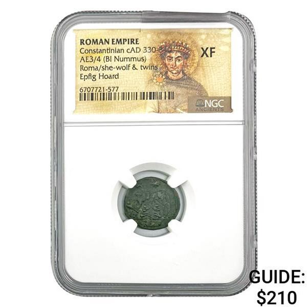 Roman Constantinian cAD 330-340 AE3/4 BI Nummus NGC