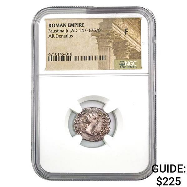 Roman Faustina Jr. AD 147-175/6 Silver Denarius NGC