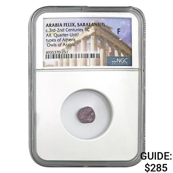 Arabia Felix 3rd-2nd Century BC Silver Eighth-Unit NGC