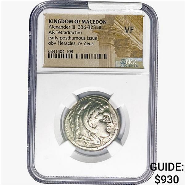 Macedon Alexander III, 336-323 BC AR Tetradrachm NGC VF