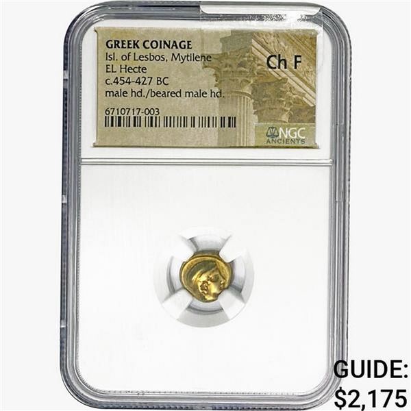 Greek Lesbos, Mytilene EL Hecte c. 454-427 BC NGC Ch F