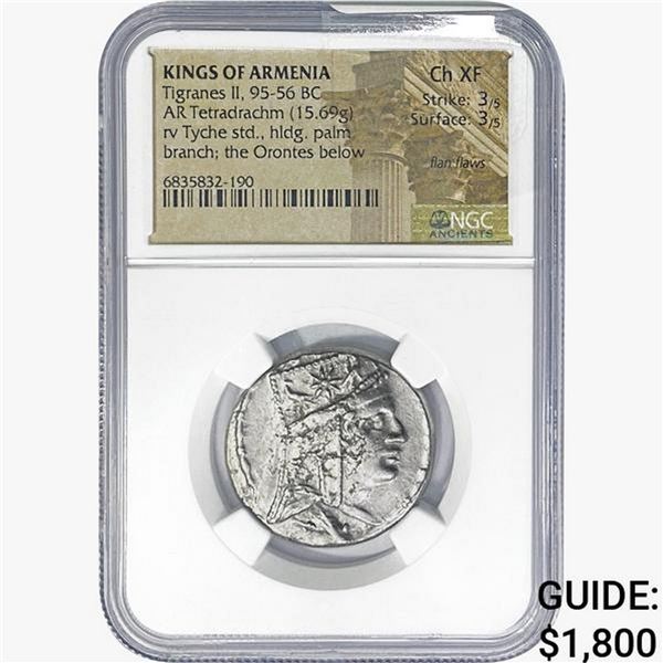 Armenia Tigranes II, 95-56 BC Silver Tetradrachm NGC Ch XF