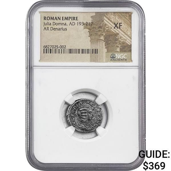Roman Julia Domna, AD 193-217 Silver Denarius NGC XF