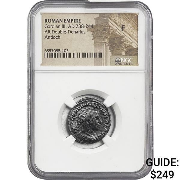 Roman Gordian III, AD 238-244 SIlver Dbl-Denarius NGC
