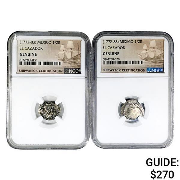 1772-1783 AD [2] El Cazador Silver 1/2 Reales NGC