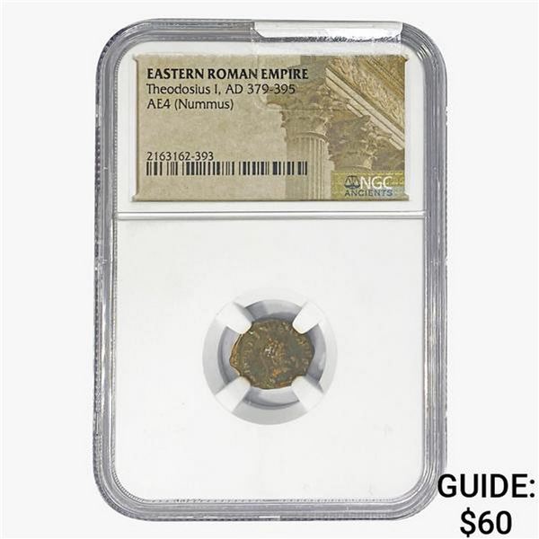 East Roman Theodosius I, AD 379-395 AE4 Nummus NGC