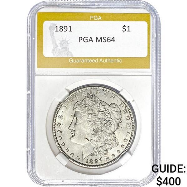 1891 Morgan Silver Dollar PGA MS64