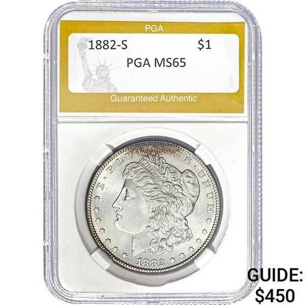 1882-S Morgan Silver Dollar PGA MS65