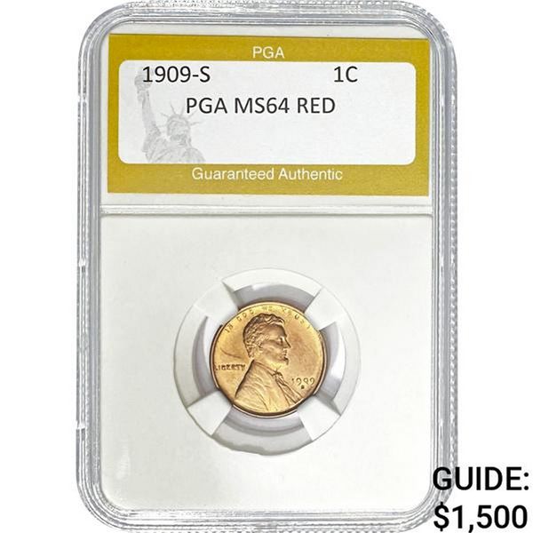 1909-S Lincoln Cent PGA MS64 RED