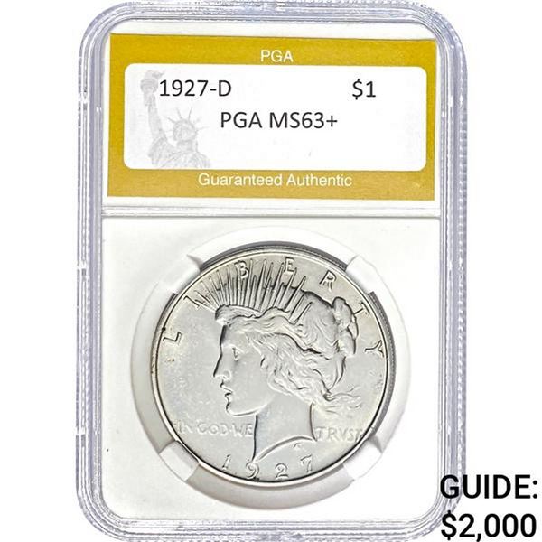1927-D Peace Dollar PGA MS63+
