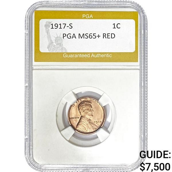 1917-S Lincoln Cent PGA MS65+ RED