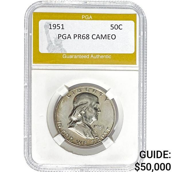 1951 Franklin Half Dollar PGA PR68 CAMEO