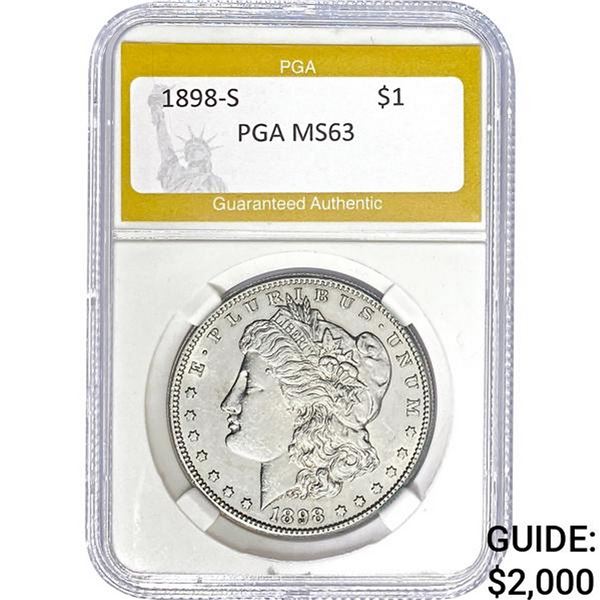 1898-S Morgan Silver Dollar PGA MS63