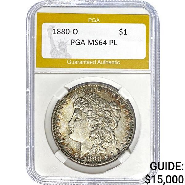 1880-O Morgan Dollar PGA MS64 PL