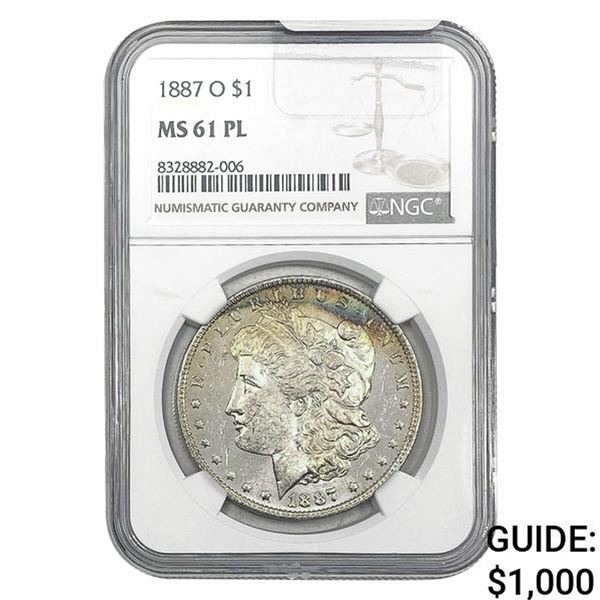 1887-O Morgan Silver Dollar NGC MS61 PL