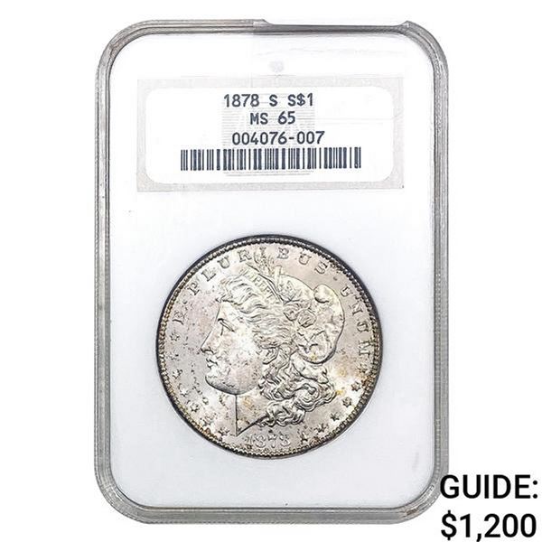 1878-S Morgan Silver Dollar NGC MS65