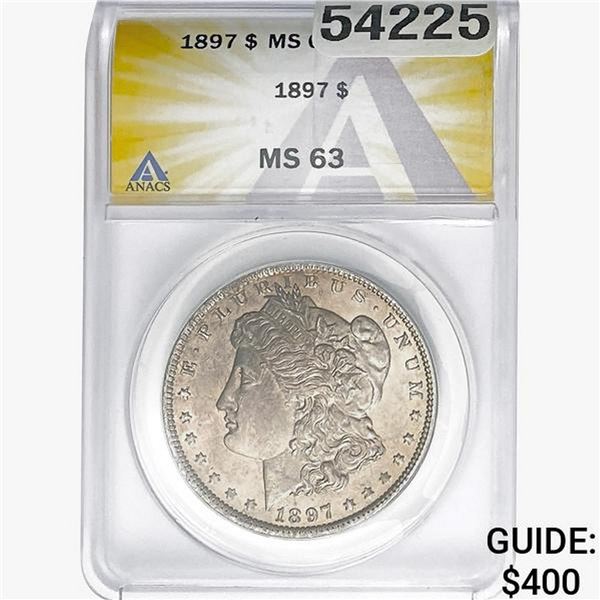 1897 Morgan Silver Dollar ANACS MS63