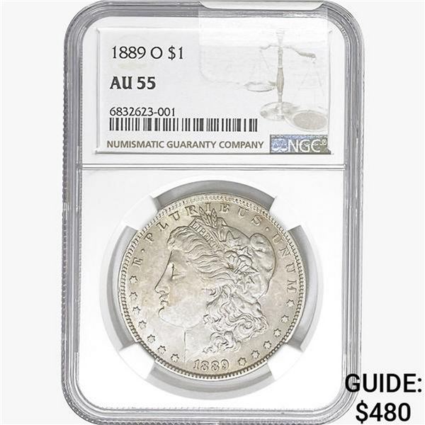 1889-O Morgan Silver Dollar NGC AU55