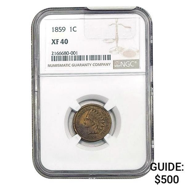 1859 Indian Head Cent NGC XF40