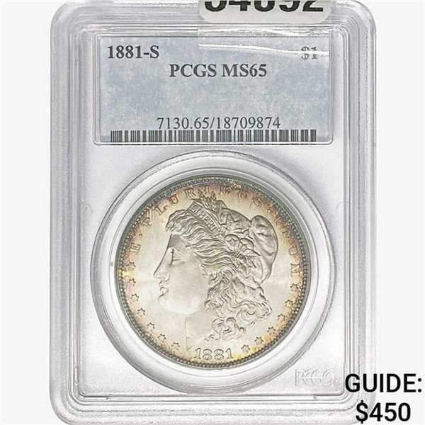 1881-S Morgan Silver Dollar PCGS MS65