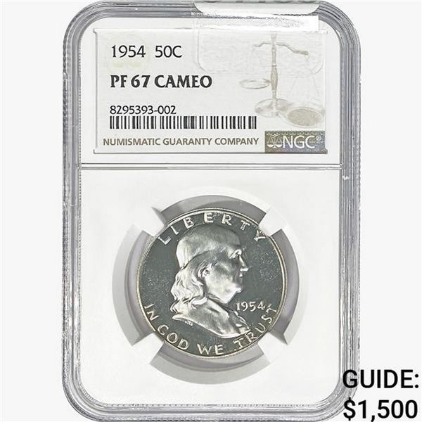 1954 Franklin Half Dollar NGC PF67 CAMEO