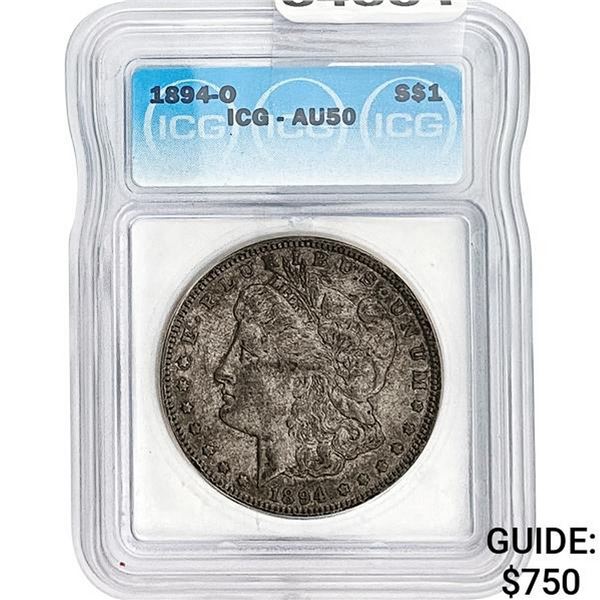 1894-O Morgan Silver Dollar ICG AU50