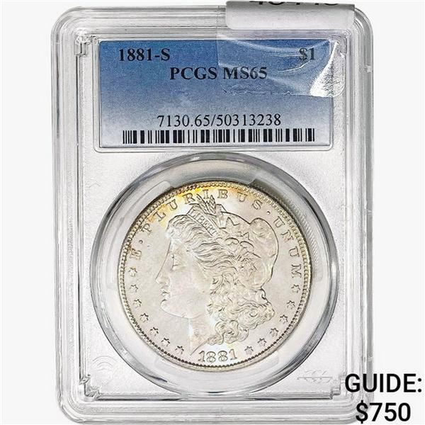 1881-S Morgan Silver Dollar PCGS MS65