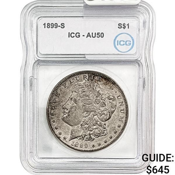 1899-S Morgan Silver Dollar ICG AU50