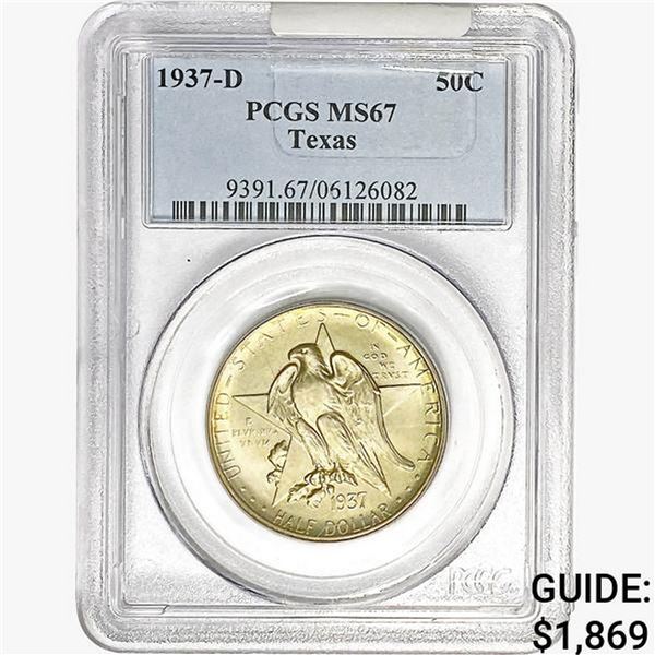 1937-D Texas Half Dollar PCGS MS67