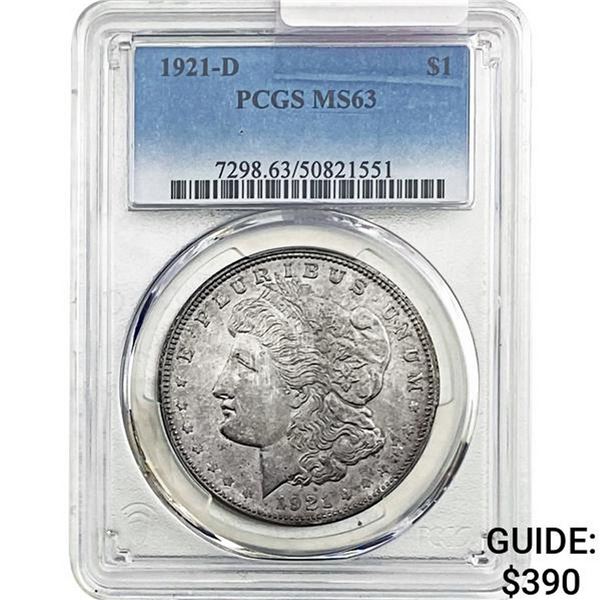 1921-D Morgan Silver Dollar PCGS MS63