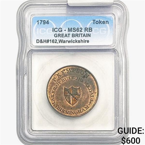 1794 G.Brit D&H#162 Warwhickshire ICG MS62 RB